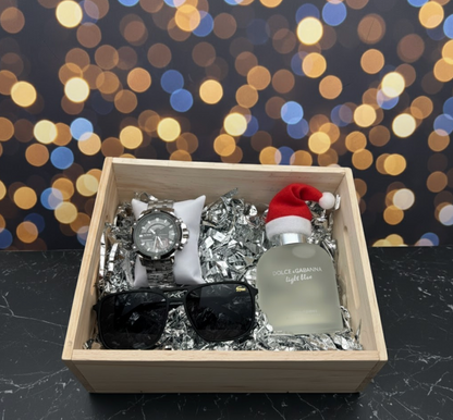 Combo de Lujo para Hombre | Perfume + Gafas de sol  Ryban Pilot o Lacost + Reloj