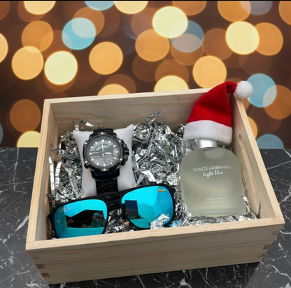 Combo de Lujo para Hombre | Perfume + Gafas de sol  Ryban Pilot o Lacost + Reloj
