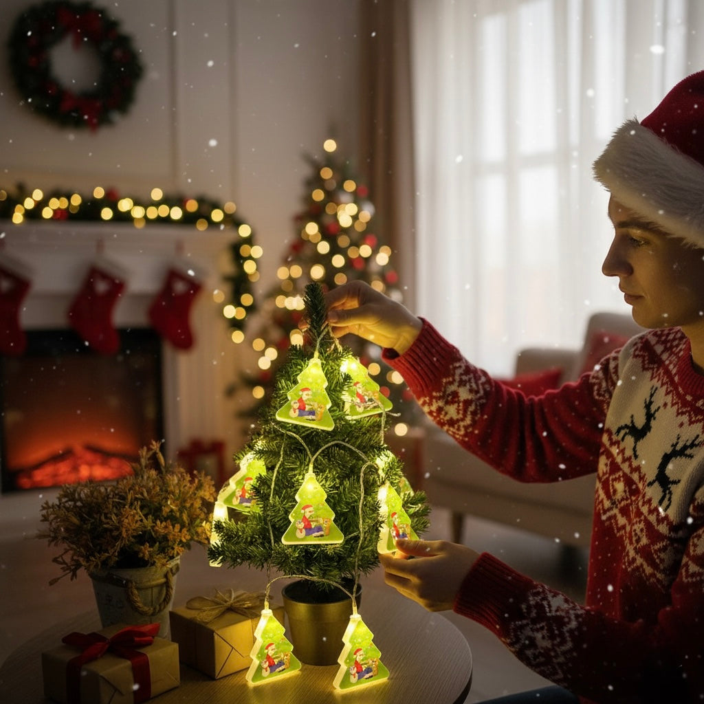 🎄 Arbolitos LED Festivos – Guirnalda Navideña Decorativa (2M)